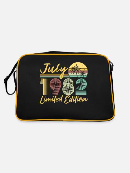 Juli 1982 Limited Edition Geburtstag Geschenk - Retro Tasche - Schwarz/Gold