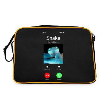 Snake Serpent Phone Display Snake - Retro Tasche - Schwarz/Gold - Hinten