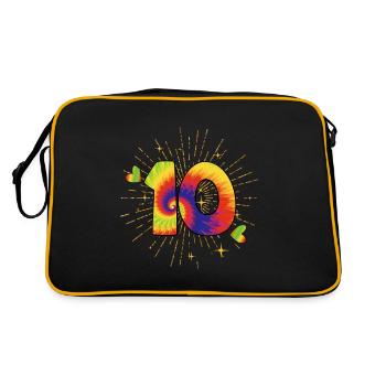 Tie-dye 10e anniversaire fête 10 ans - Sac Retro - noir/or - Dos