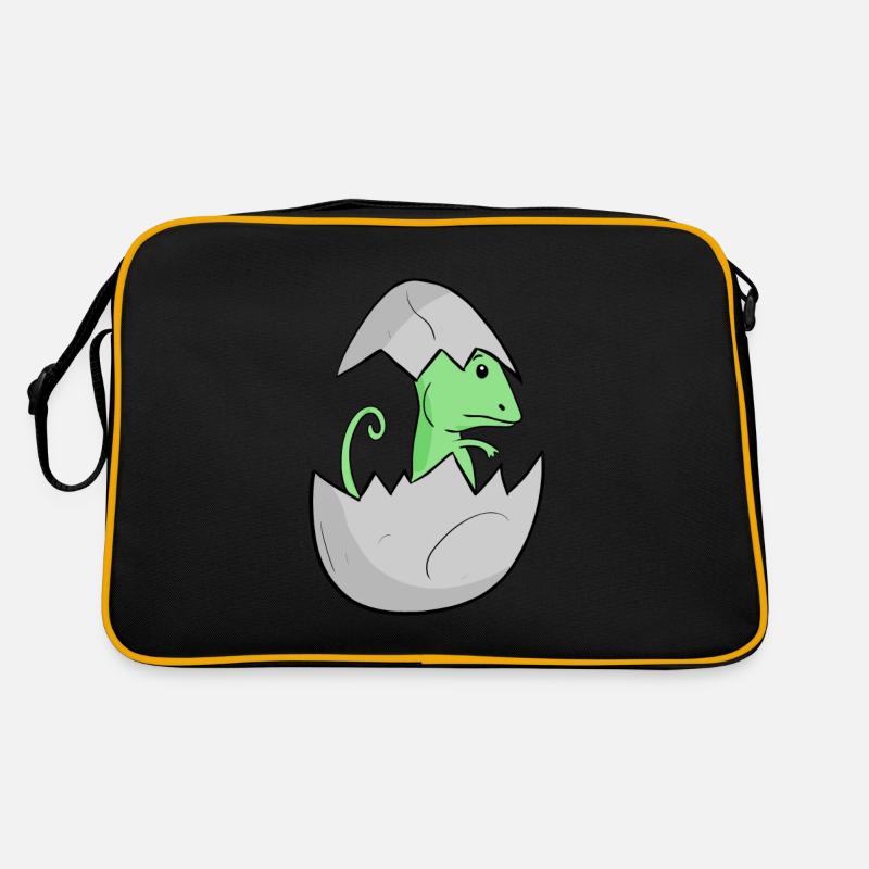Chamäleon Baby - Retro Tasche - Schwarz/Gold