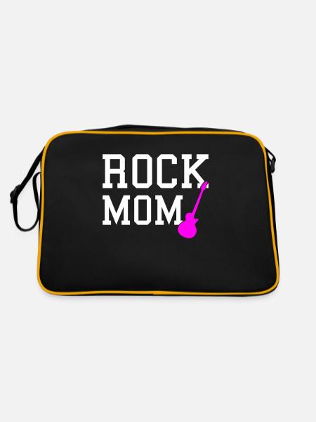 rock mom - Retro Tasche - Schwarz/Gold - Hinten