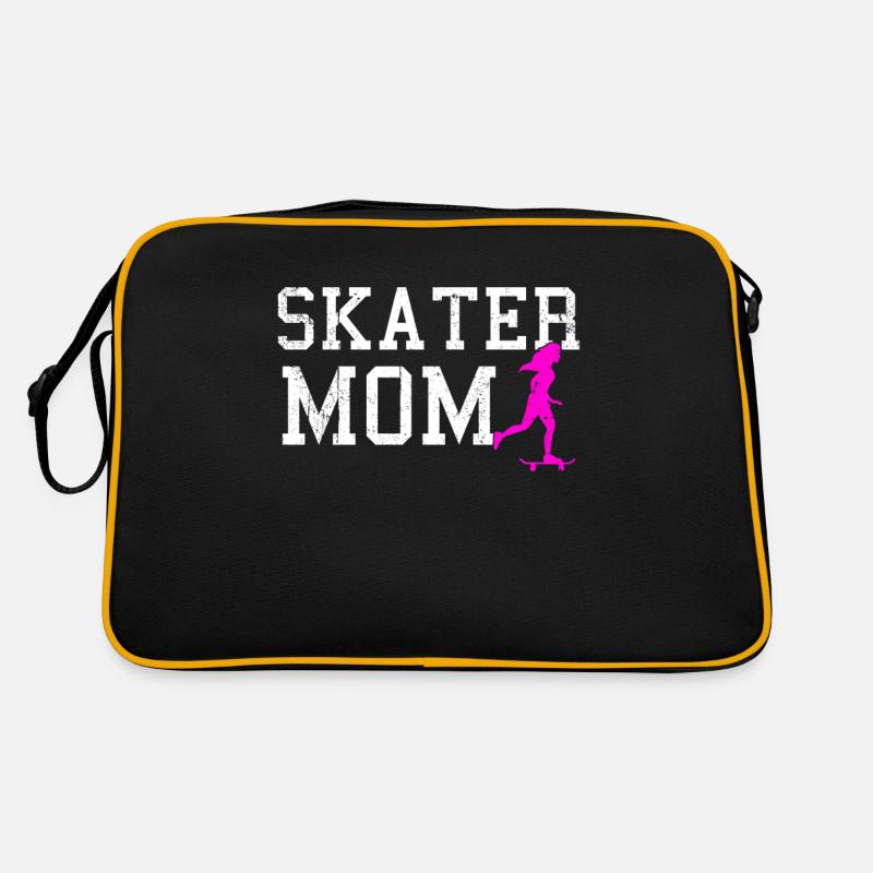 maman patineuse - Sac Retro - noir/or