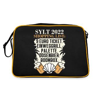 9€ ticket disposable grill pallet canned beer with - Retro Bag - black/gold - Back