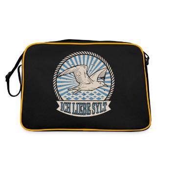 J'aime Sylt mon île pour se détendre à Möwe - Sac Retro - noir/or - Dos