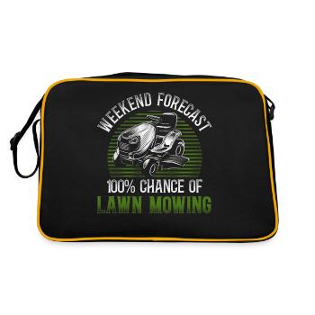 Lawn Mower Mowing Dad Father - Retro Bag - black/gold - Back