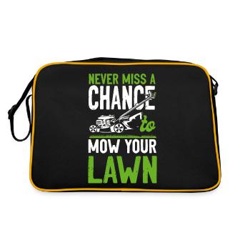 Lawn Mower Mowing Dad Father - Retro Bag - black/gold - Back