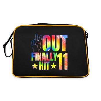 Enfin frappé le célébrant de 11 ans 11. - Sac Retro - noir/or - Dos