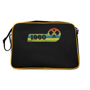 Pickleball player born 1960 birthday game - Retro Bag - black/gold - Back