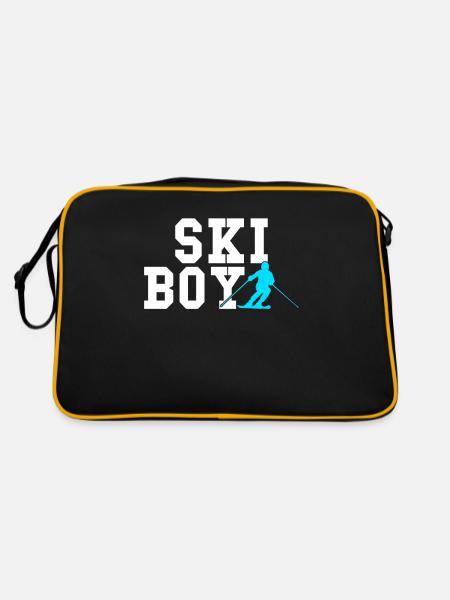 ski boy - Retro Tasche - Schwarz/Gold - Hinten