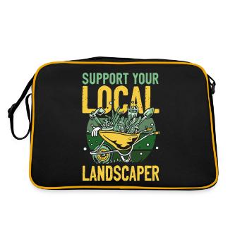 Landscaper Landscaping Landscape - Retro Bag - black/gold - Back