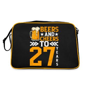Acclamations et bière à 27 ans Chope de bière mousseuse - Sac Retro - noir/or - Dos