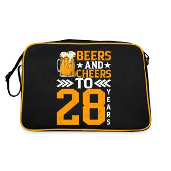Acclamations et bière à 28 ans Chope de bière mousseuse - Sac Retro - noir/or - Dos