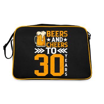Cheers and beer to 30 years Frothy Mug Of Beer - Sac Retro - noir/or - Dos