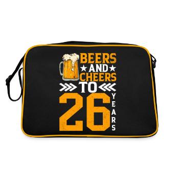 Acclamations et bière à 26 ans Chope de bière mousseuse - Sac Retro - noir/or - Dos