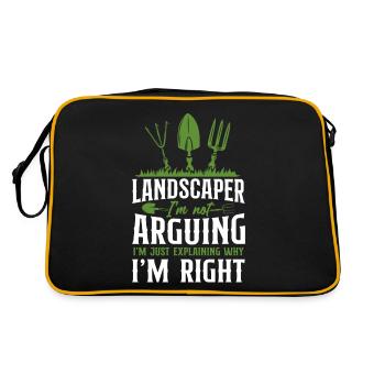 Landscaper Landscaping Landscape - Retro Tasche - Schwarz/Gold - Hinten