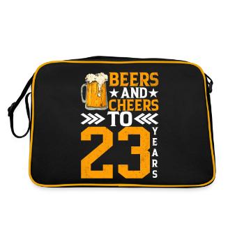 Acclamations et bière à 23 ans Chope de bière mousseuse - Sac Retro - noir/or - Dos