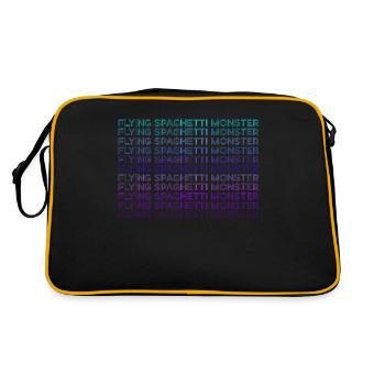 Fliegendes Spaghettimonster Pastafari FSM Retro - Retro Tasche - Schwarz/Gold - Hinten