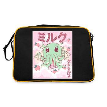 Kawaii Cthulhu Necronomicon Strawberry Milk - Retro Bag - black/gold - Back