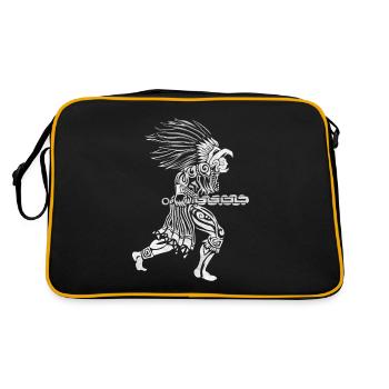 Guerrier Jaguar Aztèque Ancien guerrier maya - Sac Retro - noir/or - Dos