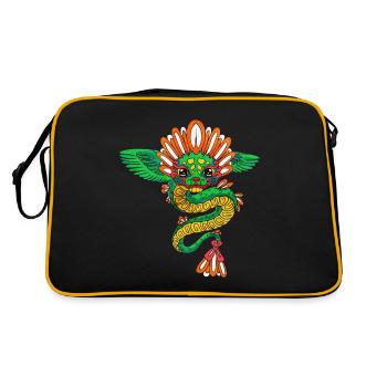 Quetzalcoatl Aztec Maya Feathered Snake - Retro Bag - black/gold - Back