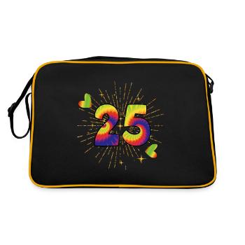 Tie-dye 25th birthday party 25 years old - Retro Bag - black/gold - Back