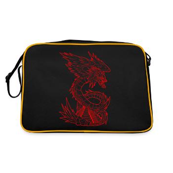 Quetzalcoatl Ancient Aztec Serpent Mayan Tempe - Retro Bag - black/gold - Back