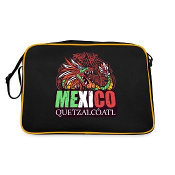Quetzalcoatl Aztec Serpent Maya Inca Tolteke - Retro Bag - black/gold - Back