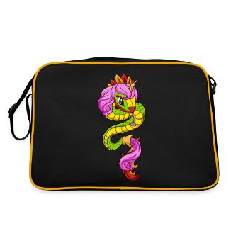 Quetzalcoatl Unicorn Aztec Feathered Snake Ma - Retro Bag - black/gold - Back