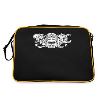 Aztec Jaguar Aztec Crocodile Maya - Retro Bag - black/gold - Back