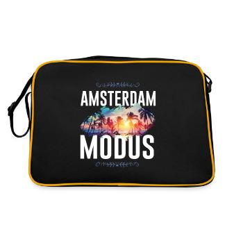 Amsterdam Modus - Retro Tasche - Schwarz/Gold - Hinten