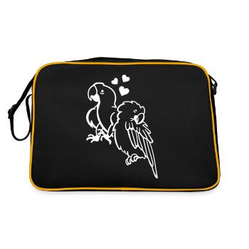 Parrot Bird Hearts Parrot Bird Lovers - Retro Bag - black/gold - Back