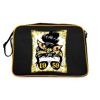 Tournesol Maman Née 1959 Anniversaire - Sac Retro - noir/or - Dos