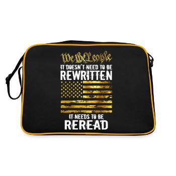 US Flag Regular Dad Raising Wolves Not Sheep - Retro Bag - black/gold - Back