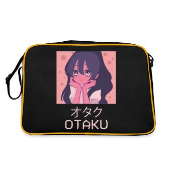 Otaku Anime Girl Japonais Vaporwave Esthétique - Sac Retro - noir/or - Dos