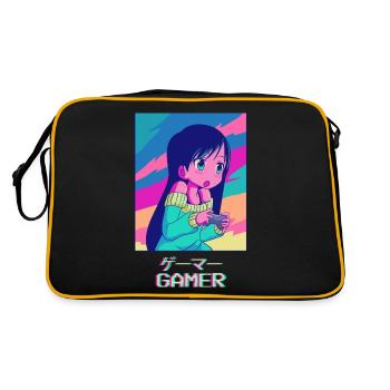 Gamer Anime Girl Esthétique japonaise Vaporwave - Sac Retro - noir/or - Dos
