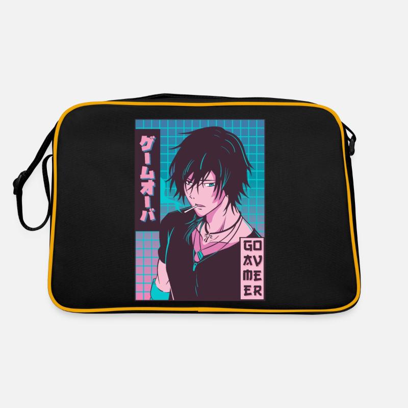 Game Over Anime Boy Jajpanese Vaporwave Ästhetisch Retro Tasche