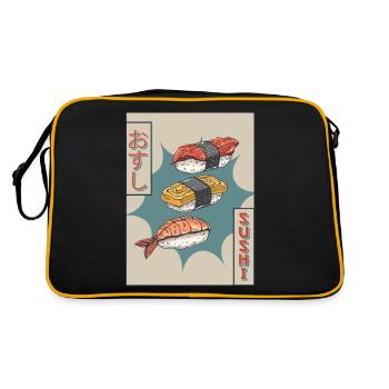 Sushi Japonais Vaporwave Cadeau Esthétique - Sac Retro - noir/or - Dos