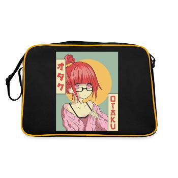 Otaku Anime Girl Japonais Vaporwave Esthétique - Sac Retro - noir/or - Dos
