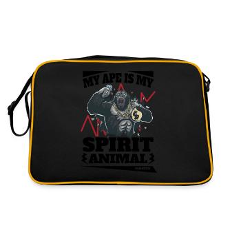 My Ape Is My Spirit Animal - Retro Tasche - Schwarz/Gold - Hinten