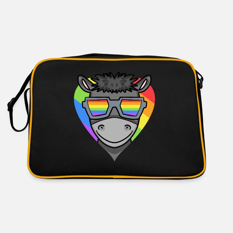 LGBT Tier Esel Regenbogen Retro Tasche