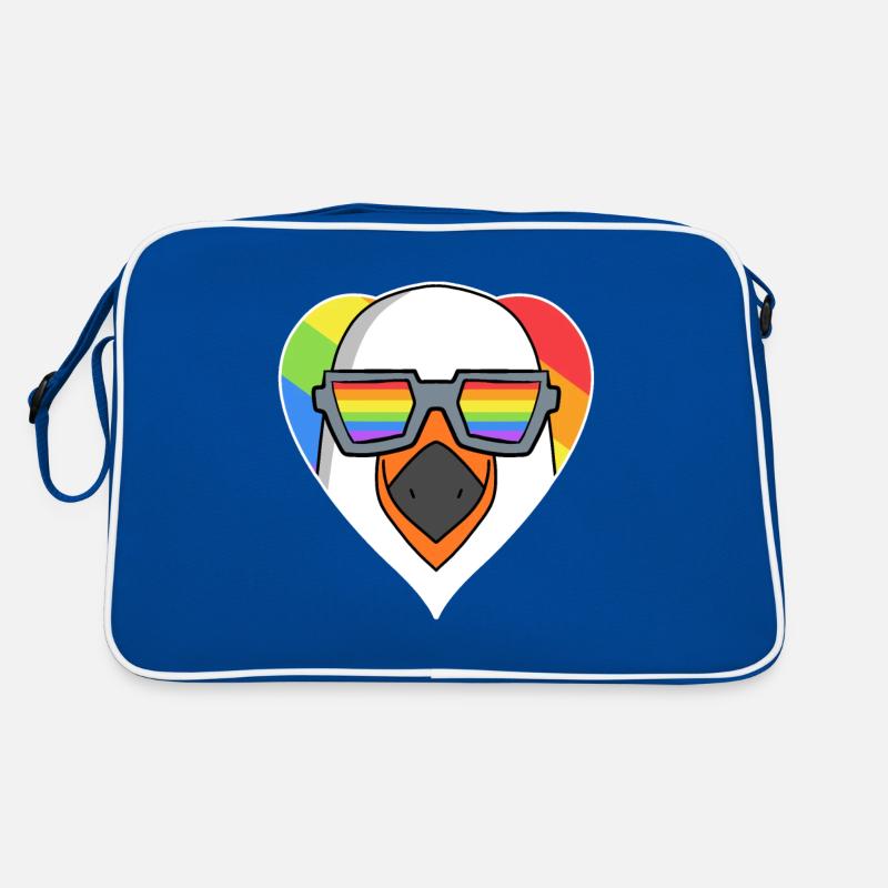 LGBT Tier Möwe Regenbogen Retro Tasche