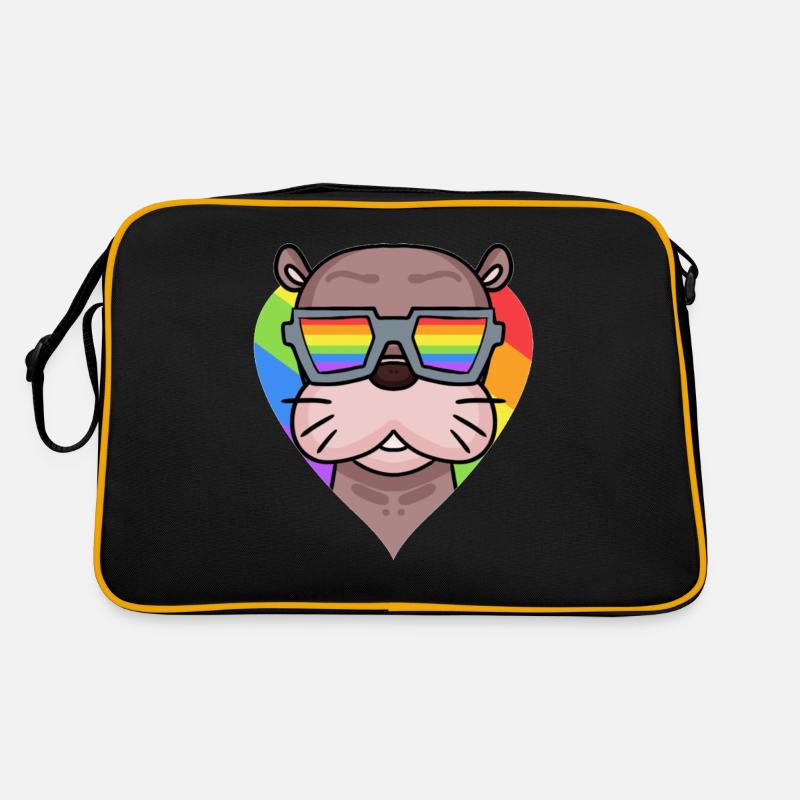 LGBT Tier Seelöwe Regenbogen Retro Tasche