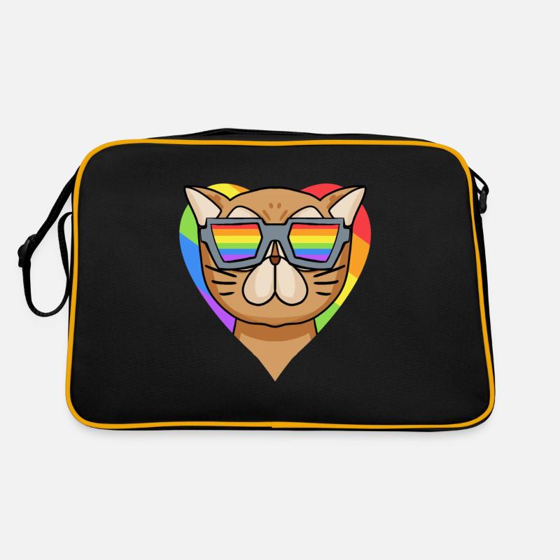 CHAT LGBT Chat Persan Arc-en-ciel Sac Retro