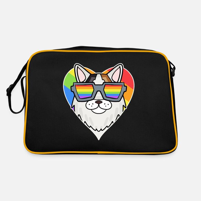 LGBT Cat Turkish Van Rainbow Retro Bag