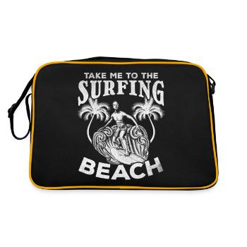 Water surfer Take me to surf beach - Retro Bag - black/gold - Back