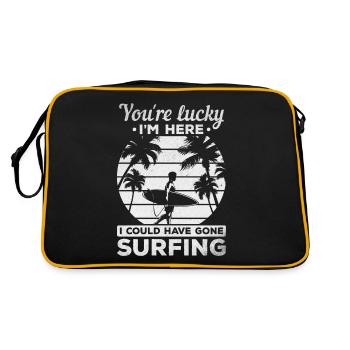 Water surfer You're lucky I'm here I would have - Retro Bag - black/gold - Back
