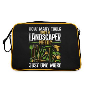 Landscaper Landscaping Landscape - Retro Tasche - Schwarz/Gold - Hinten