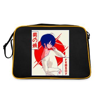 Femboy Anime Young Vaporwave Cadeau Esthétique - Sac Retro - noir/or - Dos