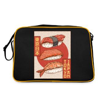 Sushi Tokyo Japon Esthétique Japonaise Affiche Gesch - Sac Retro - noir/or - Dos