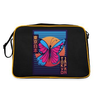 Butterfly Tokyo Japon Esthétique japonaise Gesc - Sac Retro - noir/or - Dos